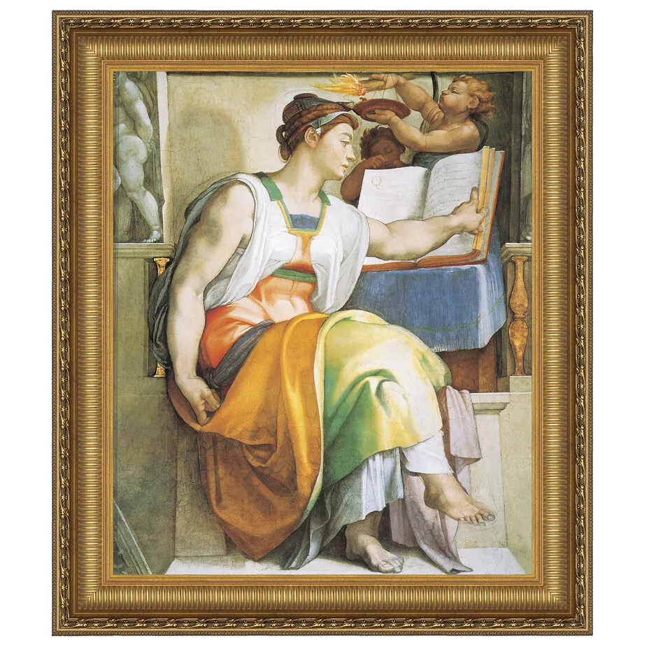 The Erythraean Sibyl Framed Canvas Replica Painting: Small