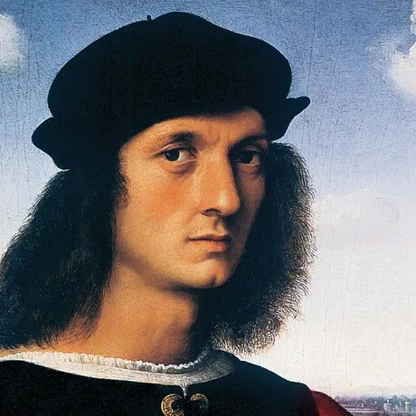 Portrait of Agnolo Doni Framed Canvas Replica Painting: Medium