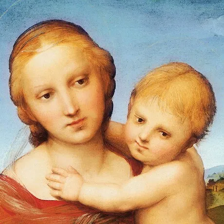 Madonna and Child (Cowper Madonna) Framed Canvas Replica Painting: Large