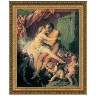 Hercules and Omphale Framed Canvas Replica Painting: Grande