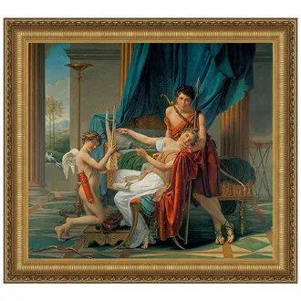 Sappho and Phaon Framed Canvas Replica Painting: Small
