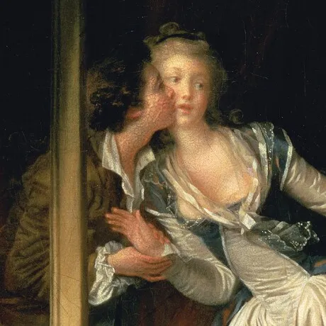 The Stolen Kiss Framed Canvas Replica Painting: Grande