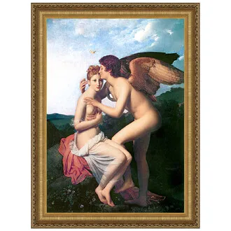 Psyche and Cupid Framed Canvas Replica Painting: Large