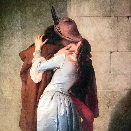 The Kiss Framed Canvas Replica Painting: Medium