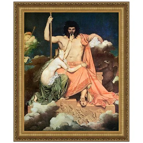 Jupiter and Thetis Framed Canvas Replica Painting: Medium