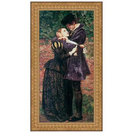 Huguenot on Saint Bartholomew's Day Framed Canvas Replica Painting: Medium