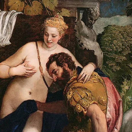 Venus and Mars United by Love Framed Canvas Replica Painting: Large