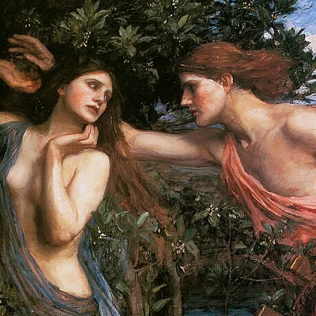 Apollo and Daphne Framed Canvas Replica Painting: Large