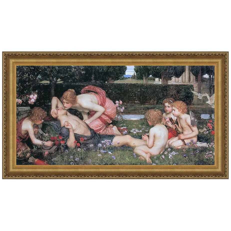 The Awakening of Adonis Framed Canvas Replica Painting: Medium