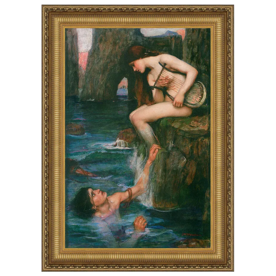 The Siren Framed Canvas Replica Painting: Large