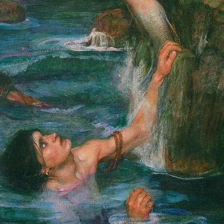 The Siren Framed Canvas Replica Painting: Grande
