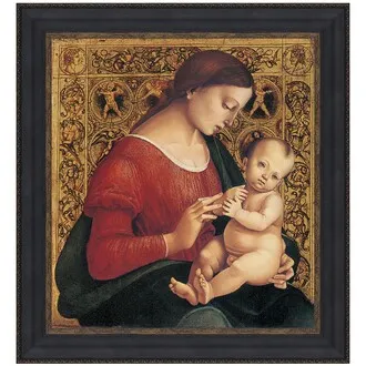 Madonna and Child Framed Canvas Replica Painting: Grande