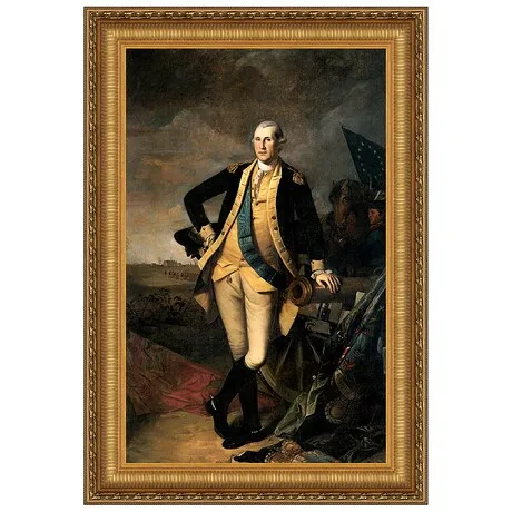 George Washington Battle of Princeton Framed Canvas Replica Painting: Medium