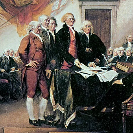 Declaration of Independence Framed Canvas Replica Painting: Small