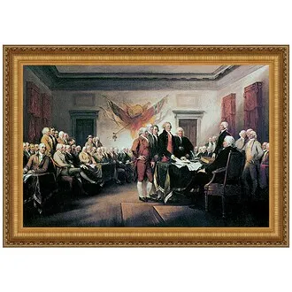 Declaration of Independence Framed Canvas Replica Painting: Small