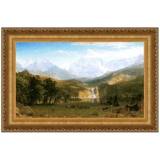 Rocky Mountains, Lander's Peak Framed Canvas Replica Painting: Grande