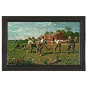 Snap the Whip Framed Canvas Replica Painting: Large