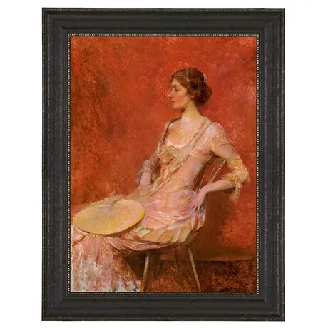 The Palm Leaf Fan Framed Canvas Replica Painting: Small