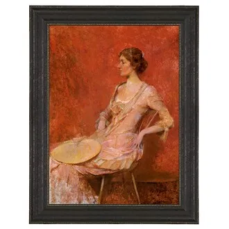 The Palm Leaf Fan Framed Canvas Replica Painting: Medium