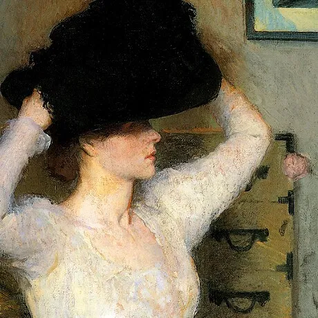 The Black Hat Framed Canvas Replica Painting: Small