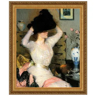 The Black Hat Framed Canvas Replica Painting: Small