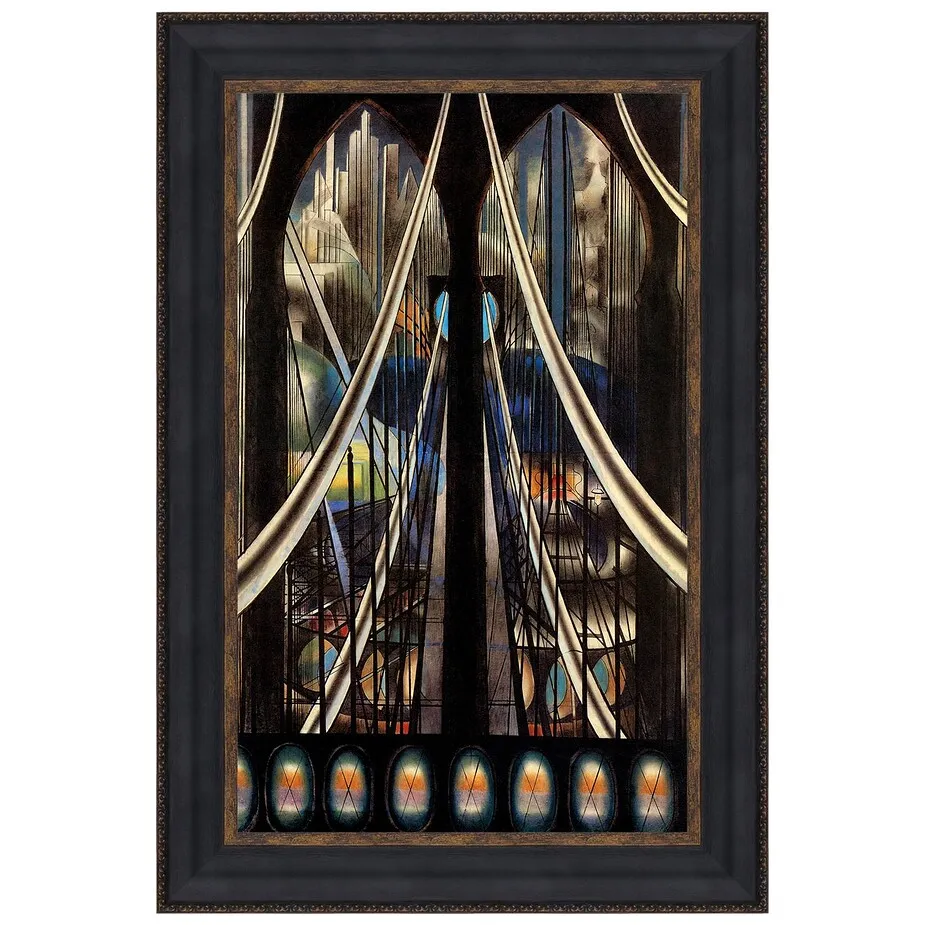 The Brooklyn Bridge Framed Canvas Replica Painting: Large