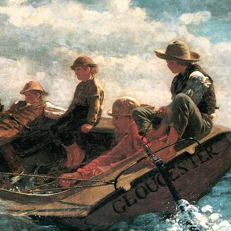 Breezing Up (A Fair Wind) Framed Canvas Replica Painting: Small