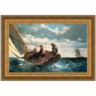 Breezing Up (A Fair Wind) Framed Canvas Replica Painting: Medium