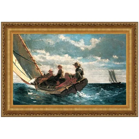Breezing Up (A Fair Wind) Framed Canvas Replica Painting: Grande