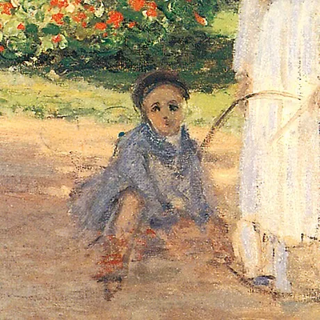 Camille in the Garden Framed Canvas Replica Painting: Grande