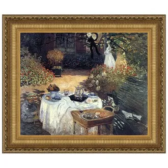 Luncheon, Monet's Garden Framed Canvas Replica Painting: Small