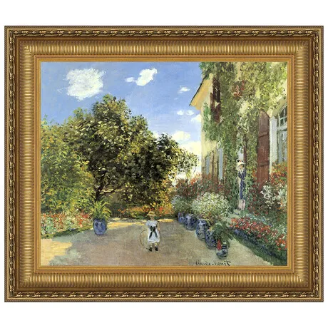 Artist's House at Argenteuil Framed Canvas Replica Painting: Small
