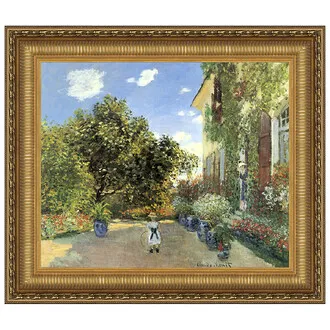 Artist's House at Argenteuil Framed Canvas Replica Painting: Medium