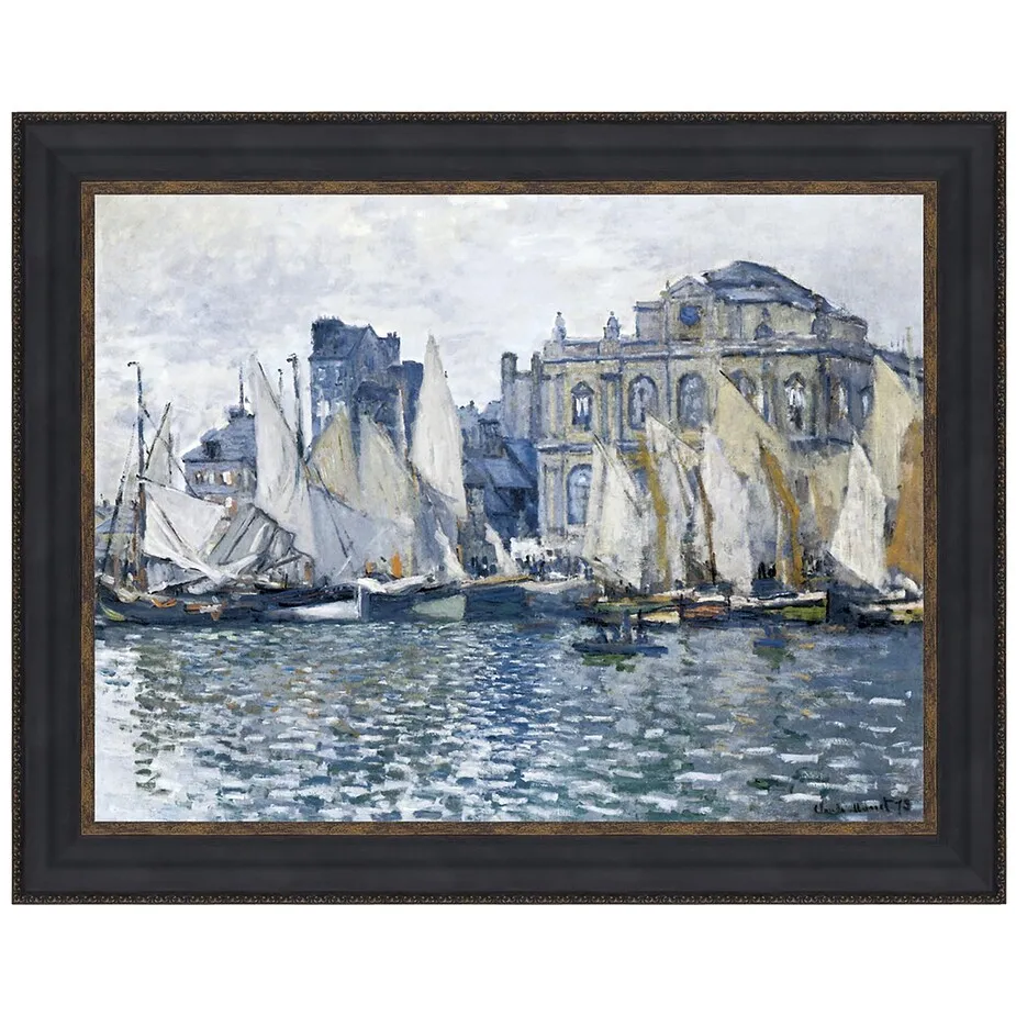 Museum at Le Havre Framed Canvas Replica Painting: Large
