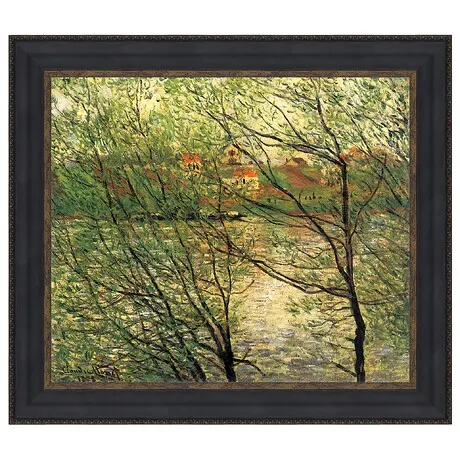 Isle Grande-Jatte on the Seine Framed Canvas Replica Painting: Grande