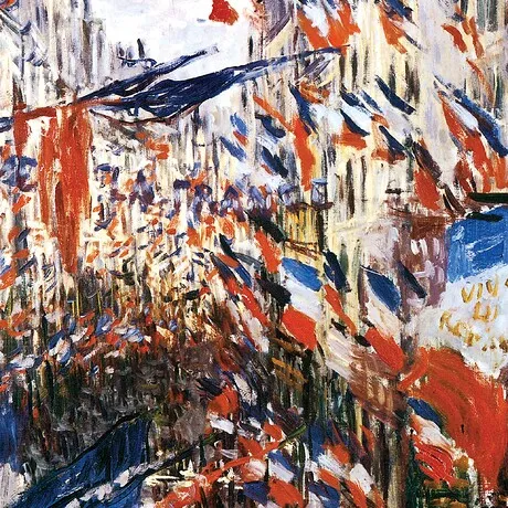 Rue Montorgueil in Paris Framed Canvas Replica Painting: Grande