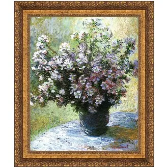 Vase of Flowers Framed Canvas Replica Painting: Medium