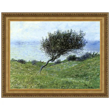 Seacoast at Trouville Framed Canvas Replica Painting: Small