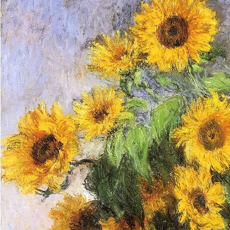 Bouquet of Sunflowers Framed Canvas Replica Painting: Grande