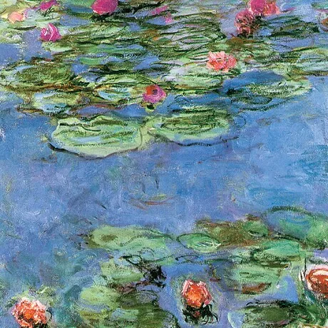 Water Lilies Framed Canvas Replica Painting: Large