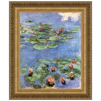 Water Lilies Framed Canvas Replica Painting: Large