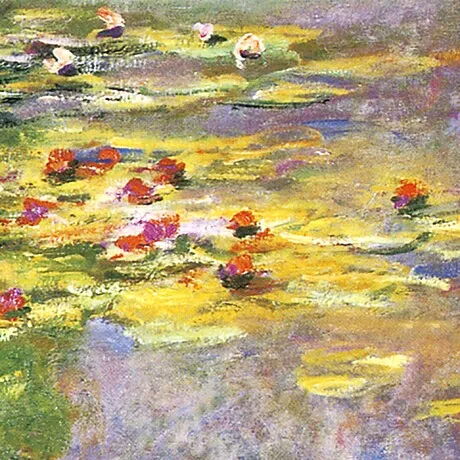 Water Lilies Framed Canvas Replica Painting: Small