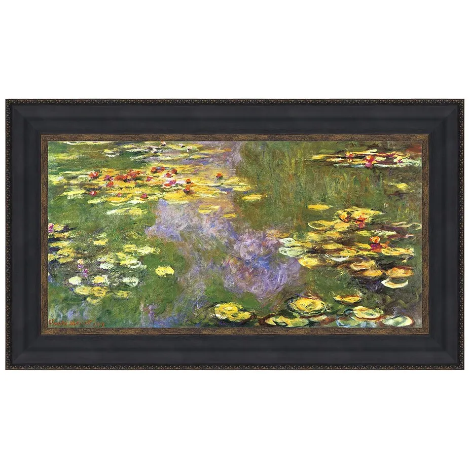 Water Lilies Framed Canvas Replica Painting: Large