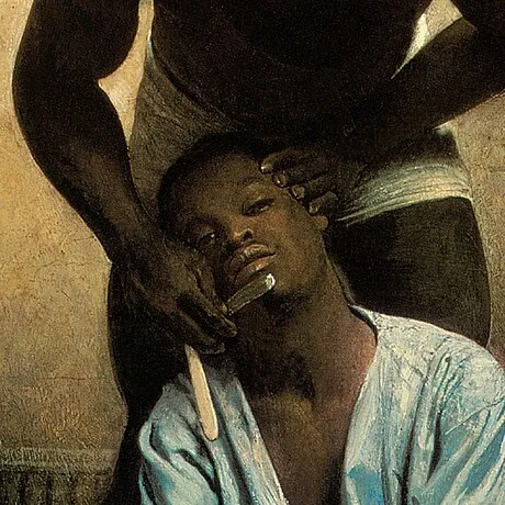 The Barber of Suez Framed Canvas Replica Painting: Small