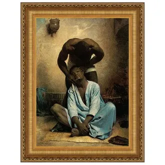 The Barber of Suez Framed Canvas Replica Painting: Large