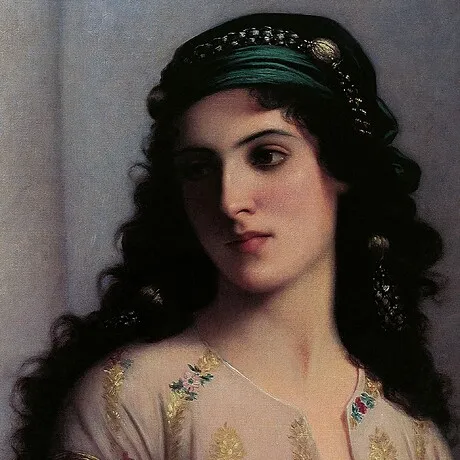 Jewish Girl in Tangiers Framed Canvas Replica Painting: Small