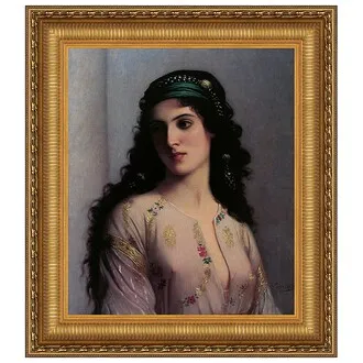 Jewish Girl in Tangiers Framed Canvas Replica Painting: Small