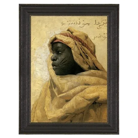 Portrait of a Nubian Framed Canvas Replica Painting: Small