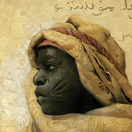 Portrait of a Nubian Framed Canvas Replica Painting: Medium