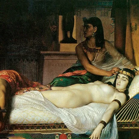 Death of Cleopatra Framed Canvas Replica Painting: Small